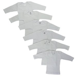 Bambini CS_050L_050L Bambini White Long Sleeve Lap T-shirts  6 Pack