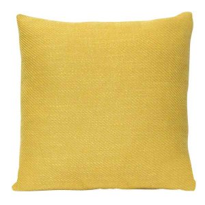 Homeroots.co 373353 Mustard Yellow Tweed Textured Velvet Square Pillow