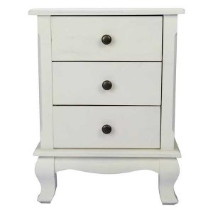 Homeroots.co 294793 18 X 14 X 24 White Wood  Pine  Nightstand With  Dr