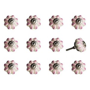 Homeroots.co 321698 1.5 X 1.5 X 1.5 Cream, Pink And Silver - Knobs 12-