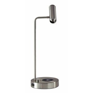 Homeroots.co 372528 Ultra Sleek Brushed Steel Metal Led Desk Lamp