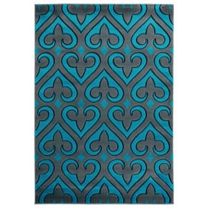 Homeroots.co 367459 22 X 32 Turquoise Olefin  Polypropylene Accent Rug