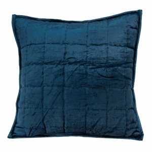 Homeroots.co 334100 20 X 7 X 20 Transitional Navy Blue Quilted Pillow 