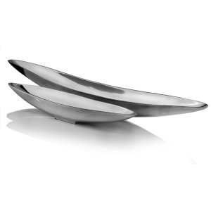 Homeroots.co 354890 32 Contempo Shiny Silver Long Boat Tray