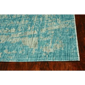 Homeroots.co 375213 3' X 4' Teal Polypropylene Area Rug