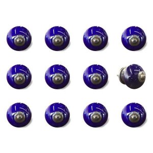 Homeroots.co 321687 1.5 X 1.5 X 1.5 Navy And Copper - Knobs 12-pack