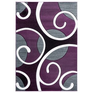 Homeroots.co 367263 31 X 50 Plum Olefin  Polypropylene Mat Rug