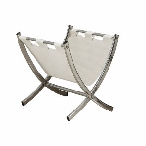 Homeroots.co 332688 17.75 X 15 X 14.5 White Metal  Magazine Rack