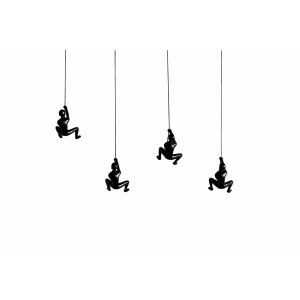 Homeroots.co 358145 6 X 3 X 3 Resin Black 4 Pack Climbing Man