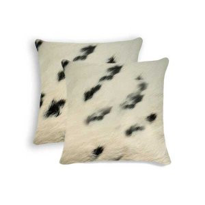 Homeroots.co 317127 18 X 18 X 5 White And Black Cowhide - Pillow 2-pac