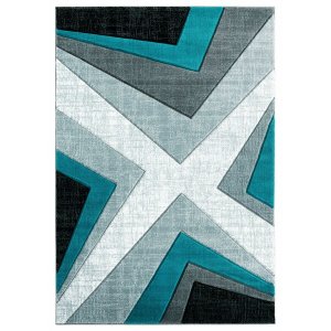 Homeroots.co 367159 22 X 32 Turquoise Olefin  Polypropylene Accent Rug