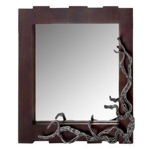 Homeroots.co 354818 3 X 33 X 32 Brown And Silver Vine Wall Mirror