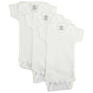 Bambini 001P Bambini White Short Sleeve One Piece 3 Pack