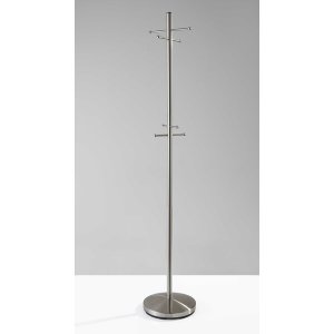 Homeroots.co 372947 13 X 67 Brushed Steel Brushed Steel Coat Rack