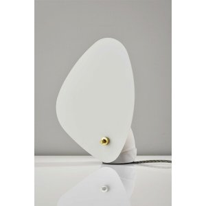 Homeroots.co 372778 White Fin Concrete Table Lamp