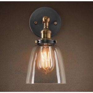 Homeroots.co 241875 Barbara 1-light Clear Glass Edison Wall Lamp With 