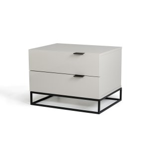 Homeroots.co 282979 16 Grey Mdf And Metal Nightstand