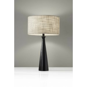 Homeroots.co 372474 Black Metal Tapered Base Table Lamp