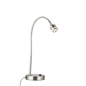 Homeroots.co 372544 Brushed Steel Metal Led Adjustable Desk Lamp