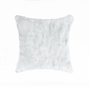 Homeroots.co 358155 5 X 18 X 18 100% Natural Rabbit Fur White Pillow