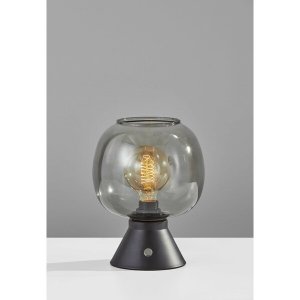 Homeroots.co 372579 Smoked Glass Globe Shade With Vintage Edison Bulb 