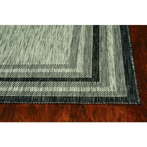 Homeroots.co 375208 3'x4' Grey Black Machine Woven Uv Treated Color Bo