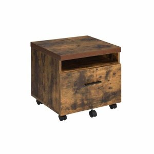 Homeroots.co 286420 18.89 X 15.74 X 25.23 Weathered Oak File Cabinet