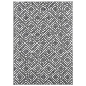 Homeroots.co 371512 23 X 36 Grey Microfiber Polyester Accent Rug