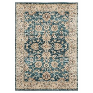 Homeroots.co 369707 22 X 36 Cerulean Olefin Frieze Accent Rug