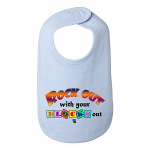 Bad ROCBIBBL Rock Out With Your Blocks Out Cute Baby Bib One Size