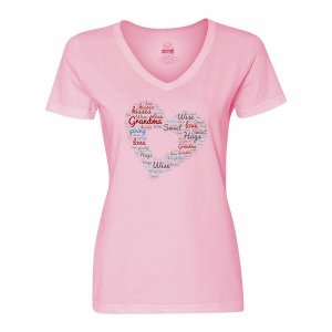 Bad GHEVXLPK Grandma's My Heart Ladies Shirt Xlarge