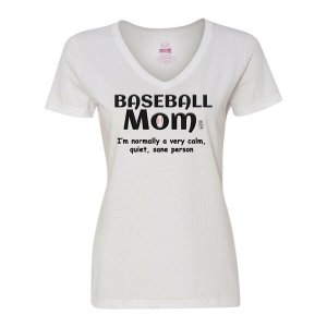 Bad BASVXLWH Baseball Mom Ladies T-shirt  Xlarge