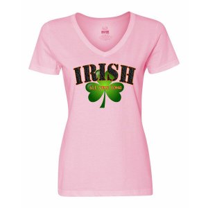 Bad IRIVMEPK Irish All Year Long Ladies Tee   Medium