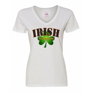 Bad IRIVLGWH Irish All Year Long Ladies Tee   Large