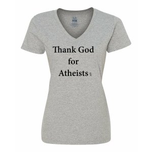 Bad ATHVSMGR Thank God For Atheists Ladies Shirt  Small