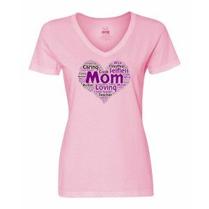 Bad MHEVXLPK Mom Is My Heart Ladies Shirt Xlarge