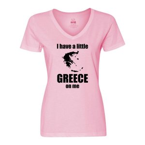 Bad GREVSMPK I Have A Little Greece On Me Ladies Shirt Small