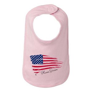 Bad HOMBIBPK Home Grown American Flag Baby Bib  One Size