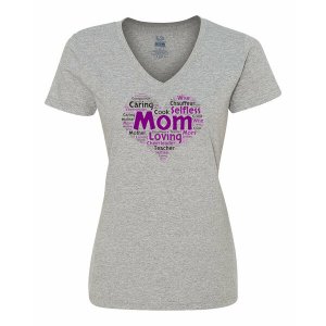 Bad MHEVXLGR Mom Is My Heart Ladies Shirt Xlarge