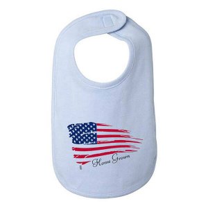 Bad HOMBIBBL Home Grown American Flag Baby Bib  One Size