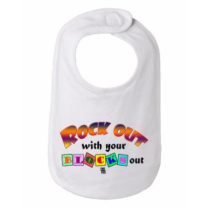 Bad ROCBIBWH Rock Out With Your Blocks Out Cute Baby Bib One Size