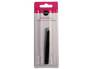 Bulk MK429 Deluxe Slant Tip Black Tweezers