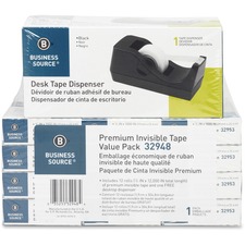 Business BSN 32948 Invisible Tape Dispenser Value Pack - 27.78 Yd Leng