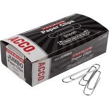 Acco ACC 72500 Wilson Jones Premium Jumbo Smooth Paper Clips - Jumbo -