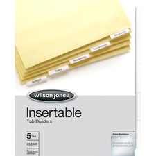 Acco WLJ 54310 Wilson Jones Insertable Tab Dividers - 5 X Divider(s) -