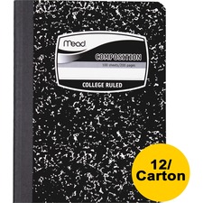 Acco MEA 09932CT Mead Composition Book - Sewn - 7 12 X 9 34 - Black Pa