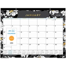 Blue BLS 110215 Baccara Dark Desk Pad - Julian Dates - Monthly - 1 Yea