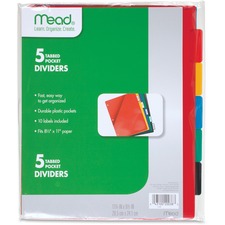 Acco MEA 20038 Five Star 5 Tabbed Pocket Dividers - 9.5 Divider Width 