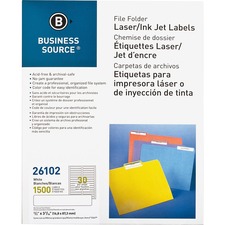 Business BSN 26102 Laserinkjet File Folder Labels - 2132 Width X 3 716