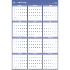 Acco AAG A1152 At-a-glance Erasablereversible Yearly Wall Planner - Mo